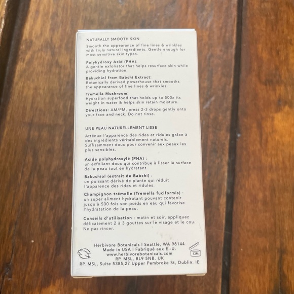 NWT Herbivore Bakuchiol Retinol Alternative Smoothing Serum 30ml - Picture 4 of 5